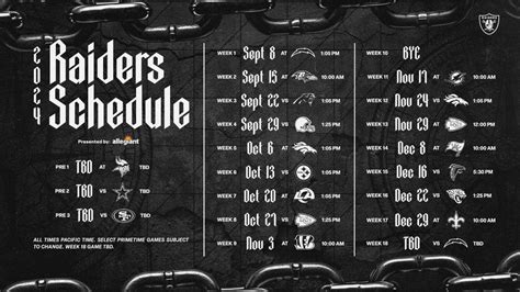 Las Vegas Raiders schedule leaks 2024: Tracking the latest news